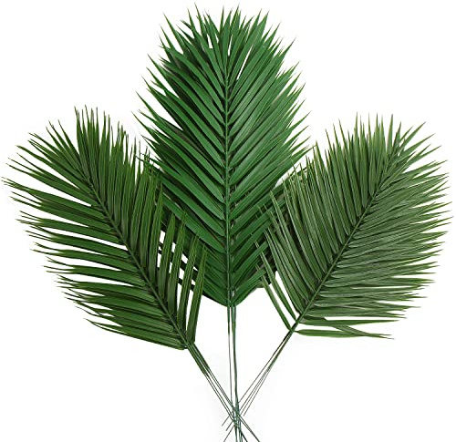 CCINEE Künstliche Palmenblätter, Verschiedene Größen, künstliche große Palmwedel, künstliche Tropische Pflanzen, Simulation, Safariblätter mit Stielen, für Zuhause, Hawaii, Luau, Dekoration, 12 Stück
