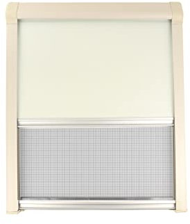 wamovo Tenda avvolgibile oscurante a cassette, varie dimensioni, avorio o grigio, protezione dagli insetti oscuranti, senza cornice, per finestre, roulotte, camper, campeggio (avorio, 90 x 65 cm)