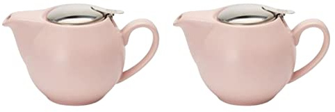 Teeemando® - Jarra de porcelana (2 unidades, 0,5 L), color rosa mate