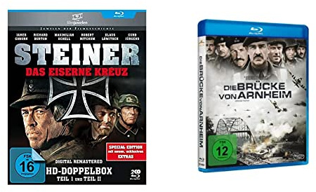 Steiner - Das eiserne Kreuz Teil 1+2 (HD-Doppelbox) - Filmjuwelen [2 Blu-rays] & Die Brücke von Arnheim [Blu-ray]