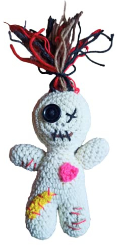 Voodoo Puppe CELESTE- 15 cm - Talismann, Seelentröster,... - echte Handarbeit (mit Rassel)