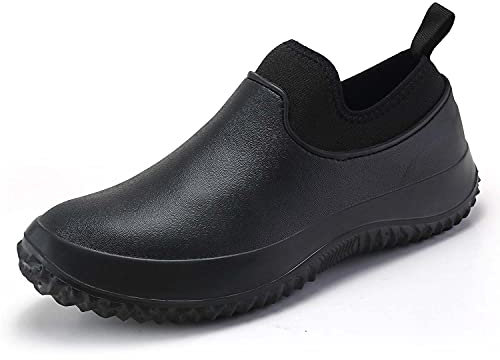 Meidiastra Zapatos de cocina unisex para mujer y hombre, resistentes al aceite, zapatos de trabajo, impermeables, deportivos, zuecos antideslizantes, zapatos de seguridad para cocineros, Negro , 40 EU