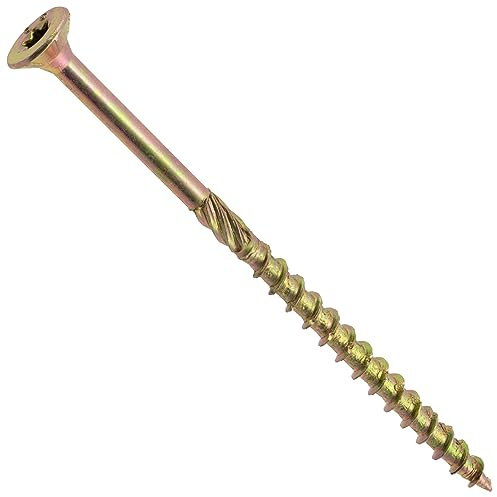 AERZETIX - Lot de 50 Vis à Bois Ø5x90 mm à Tête Fraisée - à Empreinte Étoile T25 - en Acier Zingué - Menuiserie Contreplaqué Aggloméré Mélaminé Terrasse Panneaux Chevrons Bastaings