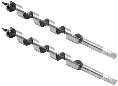 20mm x 230mm Auger Drill Bit for Wood, 10.5mm Hex Shank, Ship Auger Long Drill Bit for Soft and Hard Wood, Plastic, Rubber, Drywall and Composite Materials, 2PCS