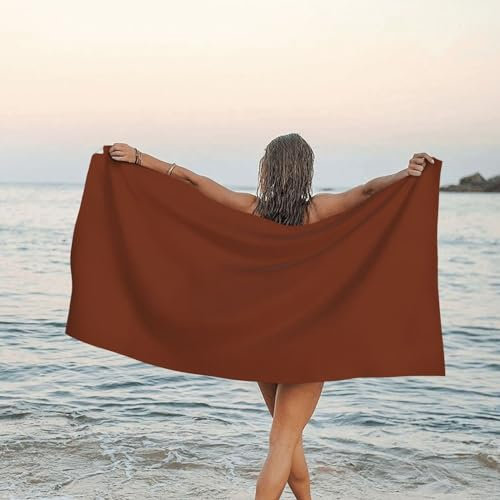 TRESILA Beach Towel Super Microfiber Beach Towels Absorbent Soft Quick Dry Towels Blanket Large Swimming Towel For Travel Gym Yoga Bathroom Bath/Bamboo Shoot Brown