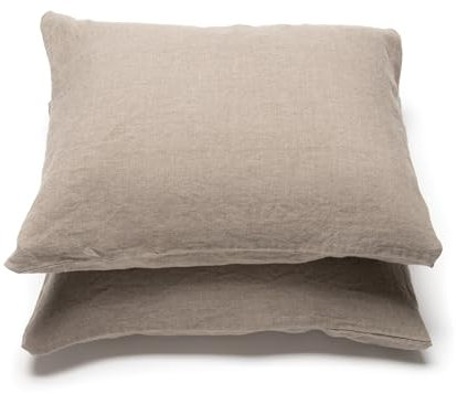 LinenMe Kissenbezug 80x80 2er Set - Luxuriöse Kopfkissenbezug Aus 100% Leinen - Gewaschene Antiallergische Bettwäsche - Pillow Case