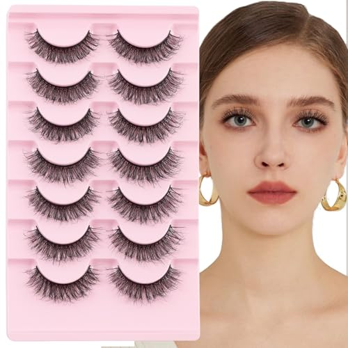 Poiuyoiu Wimpern Extensions Cluster Lashes, C Curl Wispy, 7 Paar | Künstliche Falsche Wimpern, 3D DIY Lash Extension für einen natürlichen Look, Flaumig und Wiederverwendbar