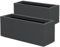 Ondis24 Jardinera para balcón con almacenamiento de agua, 25 l de volumen, macetero de volcán, rectangular, maceta para balcón, terraza (2 x antracita)