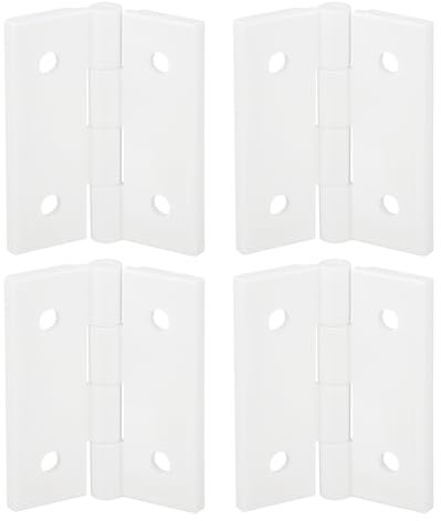 QUARKZMAN 4 Piezas Bisagras de Acrílico, 1.8 x 1.5 Pulgadas Mini Bisagras Plegables de Hardware Bisagras de Piano con Orificio de Montaje para Caja de Caso Manualidades, Blanco