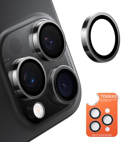 TORRAS für iPhone 16 Pro/16 Pro Max Kameraschutz ProLens Air, Schwarz | Bruchsicherer Militärgrad [0 Staub, 0 Blasen] Kratzfest & Sturzsicher HD-Klare Kamera schutz 9H+ Härte & Einfache Montage