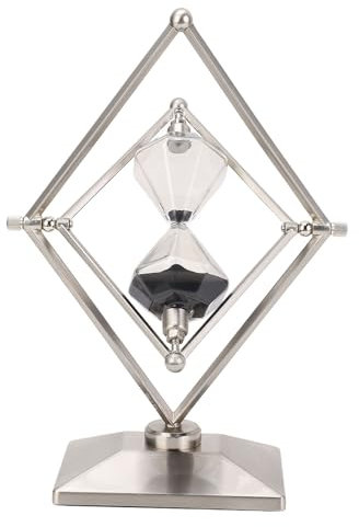 Wifehelper Retro-Sanduhr aus Metall, Geometrische Form, Schreibtisch-Dekoration, Edelstahl, 30-Minuten-Sanduhr für Pause, Ruhe und Stil, Timer für Schreibtisch, Bücherregal