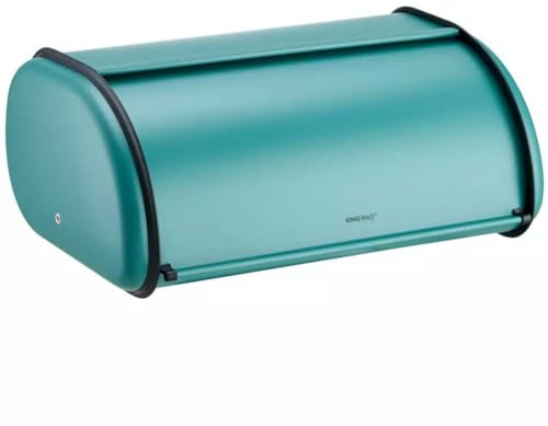 KING HOFF Boîtes à pain, boîte de rangement spacieuse, en métal, pour pain et biscuits, longue conservation et frais, 44 x 27 x 18,5 cm (vert)