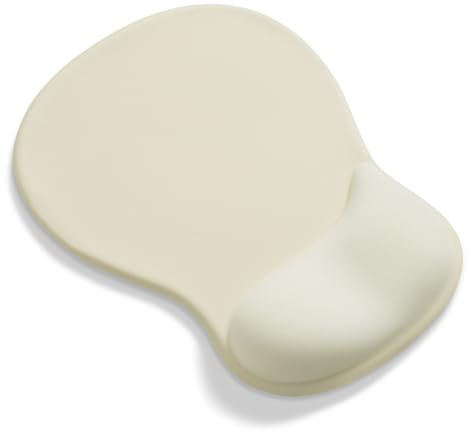 AOKSUNOVA Mauspad Ergonomisches Gel Mousepad mit Handauflage Beige | Ergonomisches Mauspad mit Gel-Handauflage, Dekoratives Motiv, Komfortable Handgelenkstütze, Rutschfeste Basis für Büro