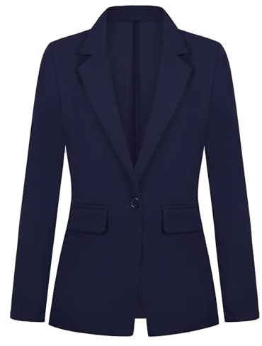 Kyzoeyou Womens Blazer Suit One Button Jacket Blazers Notched Lapel Casual Elegant Classic Formal Long Sleeve Workwear Lapel Suit