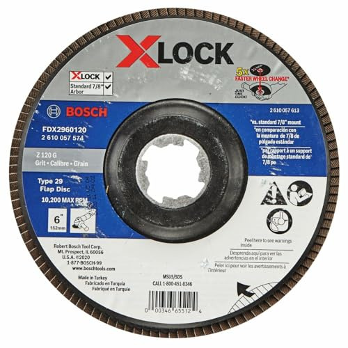 BOSCH FDX2960120 Fächerscheibe, 15,2 cm, X-Lock Dorn Typ 29, Körnung 120, 10 Stück