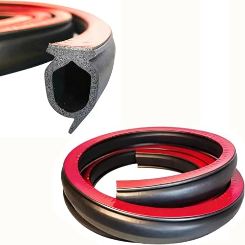 Garagentor Dichtung Selbstklebend, Aartner Garagentor Dichtung Unten aus EPDM, Dichtungsstreifen für Rolltore, Garagentore, elektrische Tore, usw, Kälte-, wasser- und insektenbeständig (5m)