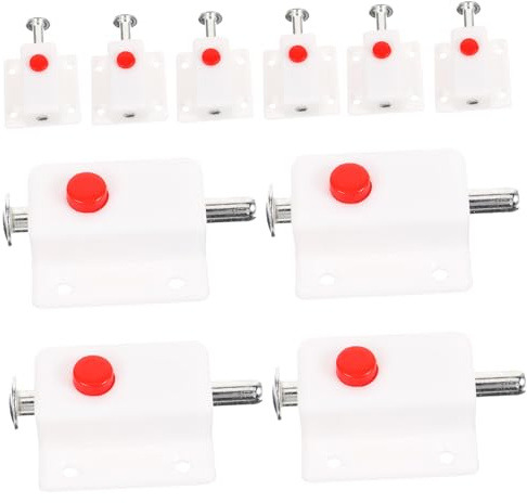 Verrou de Verrouillage à Ressort Blanc pour Porte D’armoire, 10 Pièces