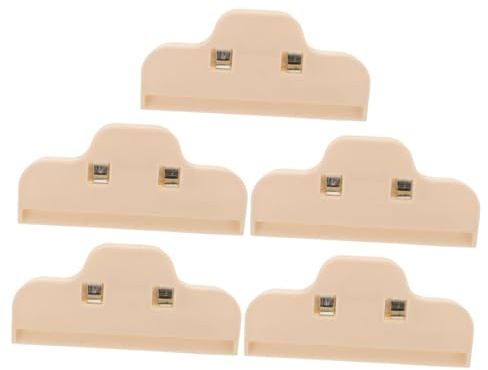 Cabilock Pinzas para Bolsas De Patatas Fritas 5 Unidades Plástico Apto para Alimentos Beige Cierre Hermético Reutilizable para Cocina y Hogar Almacenamiento De Snacks