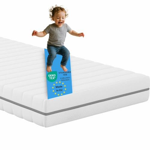 Bodyprotect Kindermatratze 120x200 cm, Komfortschaum Matratze Junior Dream | 120 x 200cm, Made in EU, OEKO-TEX 100, Höhe ca. 13 cm, Bezug waschbar bis 60 Grad