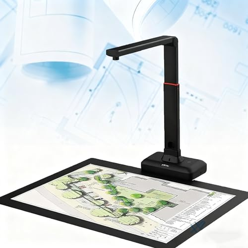GEHPYYDS Scanner de Documents - Caméra de Documents USB avec Format de Capture Maximal A2, Hauteur réglable, Scanner de Livres 23 MP pour Mac/Windows