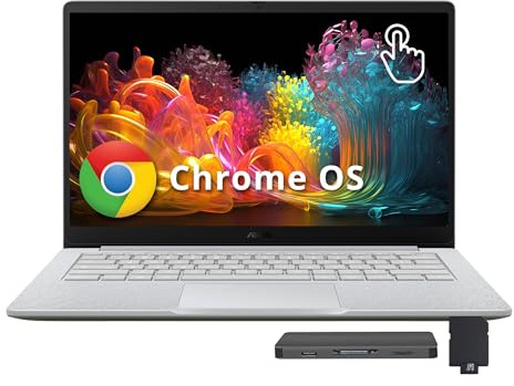 ASUS Chromebook CX 14 FHD Touchscreen Laptop, Intel Celeron N4500, 8GB LPDDR4X, 288GB Storage (128GB eMMC+160GB Docking Station Set), Intel UHD Graphics, Long Battery Life, WiFi 6, Chrome OS, Gray