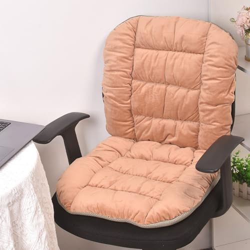 Sitzheizung, Heizkissen für Bürostühle, Verdickter, Warmer Sitzbezug mit Rutschfesten, Elastischen Befestigungsbändern für Drinnen und Draußen(Orange)