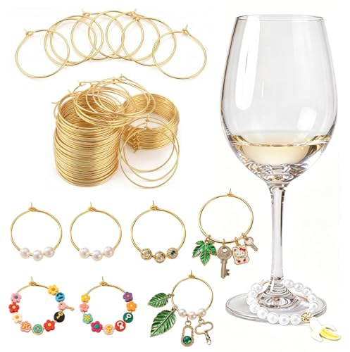 200 soportes de cristal marcador de cristal, 25 mm, anillos de aleación de alta gama para copas de vino y cócteles, marcadores de bebidas para fiestas/restaurantes