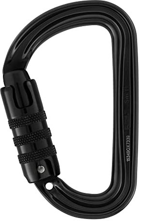 PETZL M39A TLN SM'D Ultraleichter asymmetrischer Karabiner, Triact-Lock, Schwarz