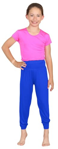 Hamishkane Sarouel ample uni Alibaba pour filles - Pantalon extensible pour enfants, bleu marine, 9-10 ans