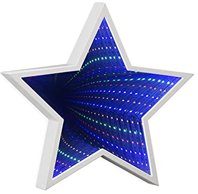Star Infinity Tunnel Light Mirror Coloured LED's 12 x 12 White