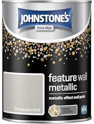 Johnstone's Feature Wall Metallics Paint - Champagne Gold 1.25L