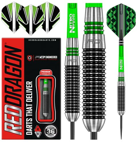 RED DRAGON Titan 2-36g Tungsten Darts Set with Flights and Stems