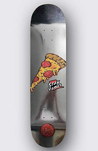 Vamos Skateboards - Silver Pizza Skateboard Deck inkl. Griptape | Premium Canadian Maple | Diverse Breiten 8,00 8,125 8,25 8.50 (8.125)