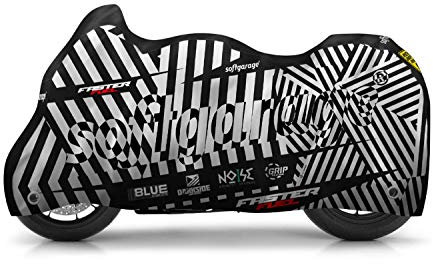 softgarage® Moto Race Design Razzle Outdoor Motorradabdeckung Faltgarage Abdeckplane Schutzhülle Regenfest Winterfest Staubdicht 505-A023013