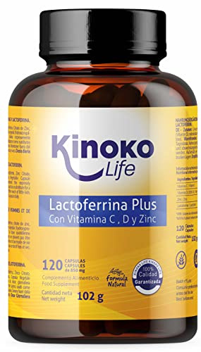 LACTOFERRINA PLUS | 120 cápsulas Vegetales | con 500 mg de Vitamina C | Vitamina D 2000 UI | Citrato de Zinc | Para aumentar las Defensas y Fortalecer el sistema Inmunitario |