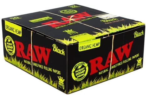 RAW - RAW svart rullpapper - organisk ks, låda med 50 fack