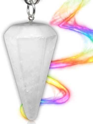 Vibratis Pendule Divinatoire de Radiesthésie en CRISTAL DE RÔCHE forme CÔNE - Pendule Pierre de Cristal de Roche [Satisfait ou Remboursé]