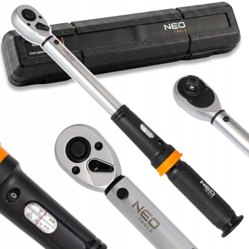 NEO TOOLS Drehmoment-Schlüssel 3/8-Antrieb, Genauigkeit +/- 3%, in 2 Größen erhältlich, mit umsteckbarer Knarre 45 Zähne, mechanische Wertanzeige, Werkzeug aus CrV-Stahl