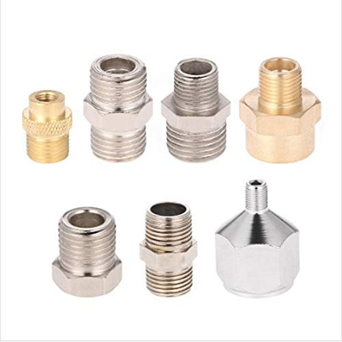 SEIWEI 7Pcs Airbrush Schlauchadapter Steckverbinder Set, 1/8 und 1/4 BSP-Steck- und Buchsenkupplungen Airbrush Adapter Kit für Kompressor und Airbrush-Schlauch