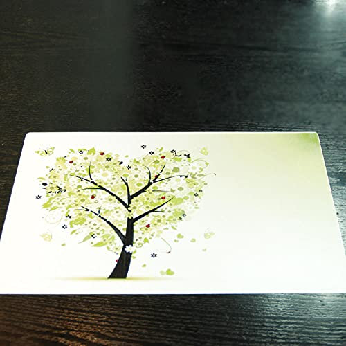 Tovagliette Americana Plastica Lavabili Albero Cuore Verde Dell'Amore Tovagliette Colazione PVC Sottopiatti Antiscivolo Tovagliette Americane Antiscivolo Tovaglietta Resistente Al Calore 30x45cm 2 Pcs