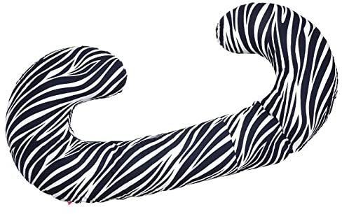 Mother hood Bezug für Lagerungskissen, Seitenschläferkissen von Motherhood, 100% naturreine Baumwolle - Öko-Tex Standard 100 (Zebra dunkelblau)