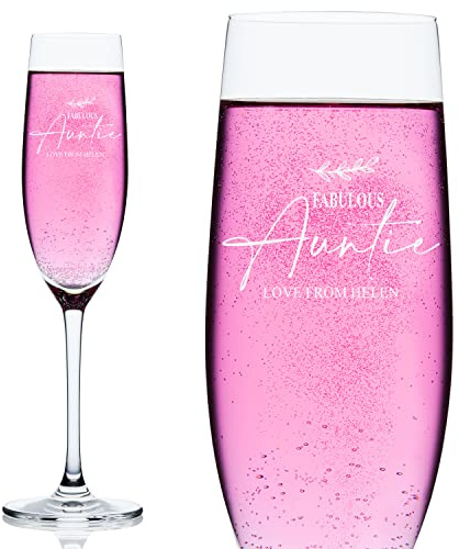 ukgiftstoreonline Personalised Auntie Champagne Flute Prosecco Glass Gift
