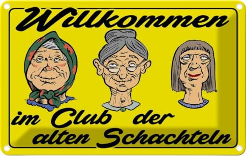 vianmo Blechschild 20x30 cm Club der alten Schachteln Oma Opa Spruch Zitat Deko Geschenk Metall Schild