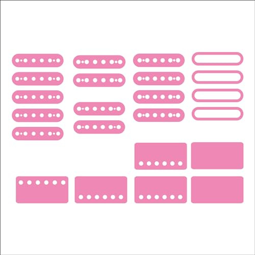 Gitarr pickup inlägg dekal klistermärken. 7 olika upphämtningsstorlekar. 15 färgalternativ. (Rosa)