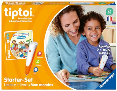 Ravensburger - tiptoi® - Starter Set - Lecteur + Livre Cherche et Trouve 'Mon Monde' - Jeu éducatif électronique, sans écran - Dès 2 Ans - Version française - 00174