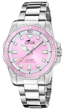 LOTUS Montre Femme Analogique en Acier Inoxydable 316l Argenté | Mouvement à Quartz, Verre Minéral Haute Résistance, Étanche 10 ATM 18937/1, Trendy
