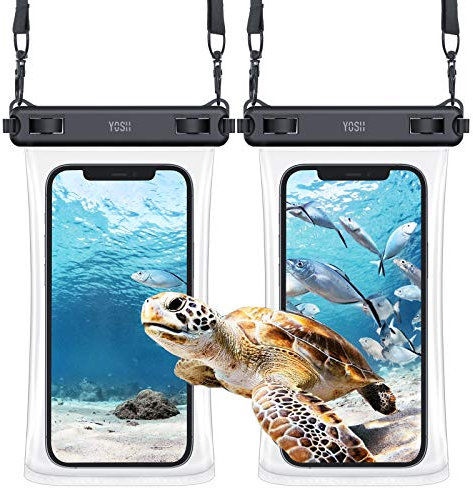 YOSH TPU wasserdichte Handyhülle [Crossbody Design] [2 Stück], 7,5 Zoll IPX8 Unterwasser Handyhülle, wasserdichte Tasche Schwimmen für iPhone 17 16 15 Plus 14 13 12 Pro Max Samsung S25 S24 S23 Ultra