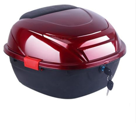 JEDAL Topcase Motorradkoffer 35 Liter Motorrad Top Case Rollerkoffer Helmkoffer Für Roller, Motorrad, Mofa & Quad (Farbe : Weinrot)