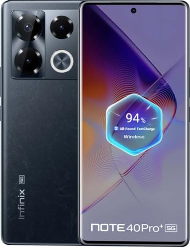 Infinix Mobile Note 40 Pro+ 12GB+12GB RAM 256GB 5G - Versión para Oriente Medio (Negro Obsidiana)