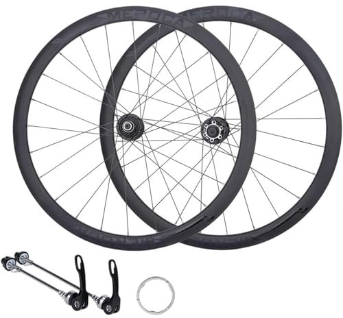 UNFRASLOP Rennrad-Laufradsatz 700C-Scheibenbremse Doppelschichtige Felgen Aus Alu-Legierung QR/Steckachse Vorne 2 Hinten 4 Lagernaben 38Mm Rahmenhöhe Laufradsatzunterstützung 8–11 Gänge,QR